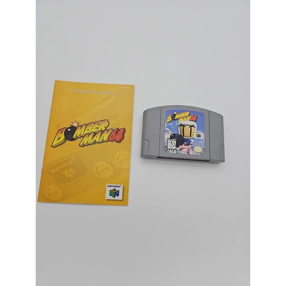 BOMBERMAN 64 Nintendo N64 Game Cartridge + Manual Authentic!